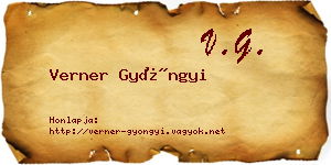 Verner Gyöngyi névjegykártya