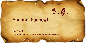 Verner Gyöngyi névjegykártya